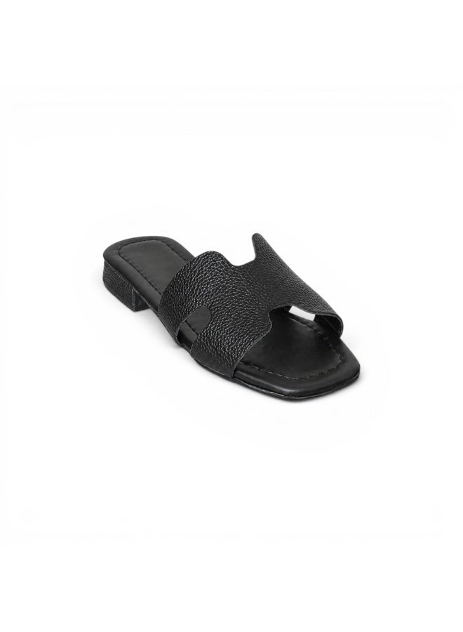 LIFESTYLISH Slippers flat leather Stylish with the - SL-230 - Black - Image 1