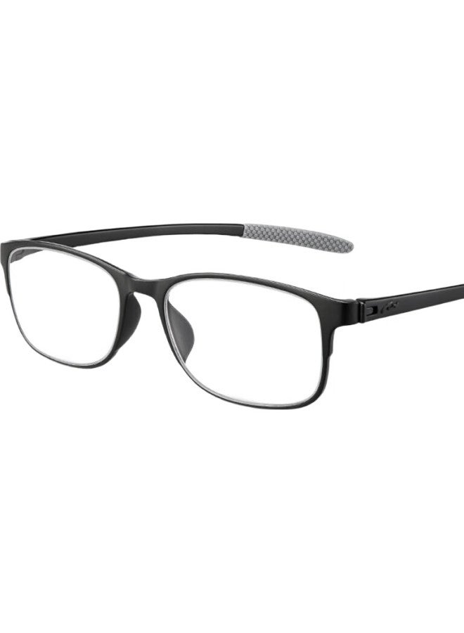 Sunset Red Reading Glasses For Men And Women, Anti-Blue Light, Fashionable Large Frame, Lightweight Presbyopic Glasses E9004 Black 100 Degrees - Image 3