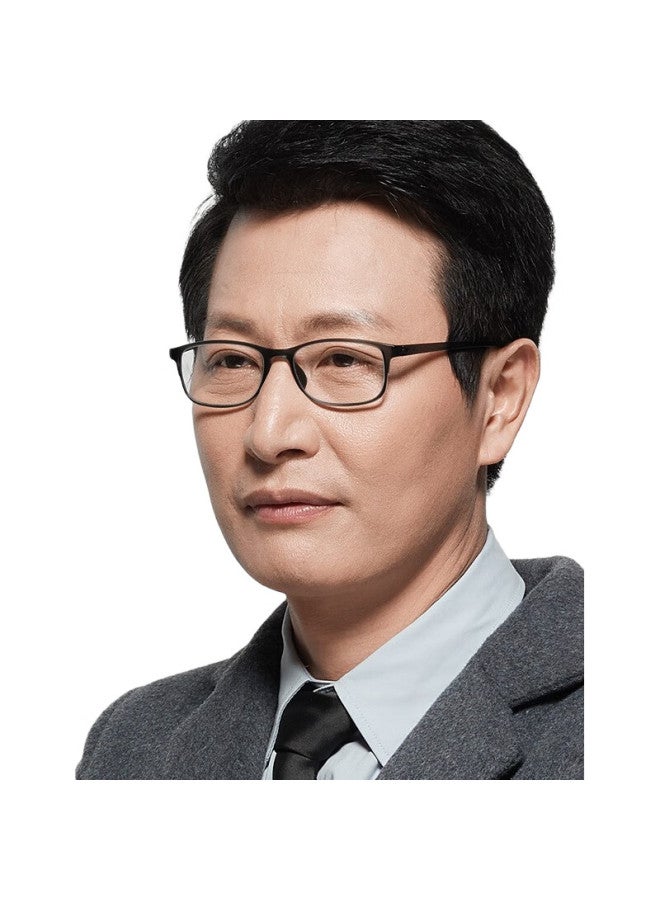 Sunset Red Reading Glasses For Men And Women, Anti-Blue Light, Fashionable Large Frame, Lightweight Presbyopic Glasses E9004 Black 100 Degrees - Image 1