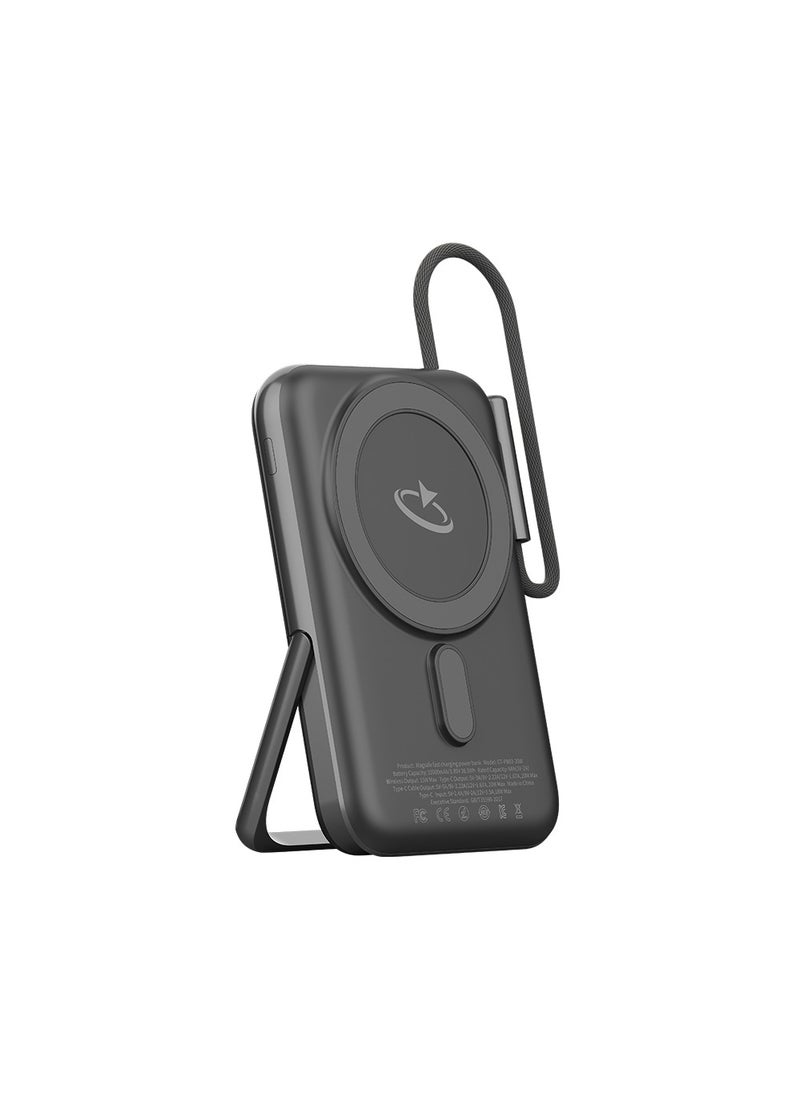 Goaltage - PB03 MagCharge 10K Power Bank 20W with Dual Built-in USB-C Cable, Mini Display, and Fast-Charge MagSafe Functionality - Image 1