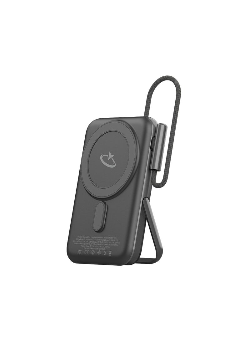 Goaltage - PB03 MagCharge 10K Power Bank 20W with Dual Built-in USB-C Cable, Mini Display, and Fast-Charge MagSafe Functionality - Image 1