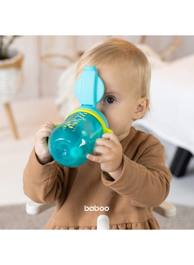 Baboo Sippy Cup with Silicone Straw and Weighted Ball for Baby 9+ Months, Non Spill Cup for Toddlers, Baby Straw Cup with Handles, Spill-Proof, Leak-Proof Soft Spout Cup 300ml (10 oz), BPA-Free (Lagoon Fiesta) - Image 3