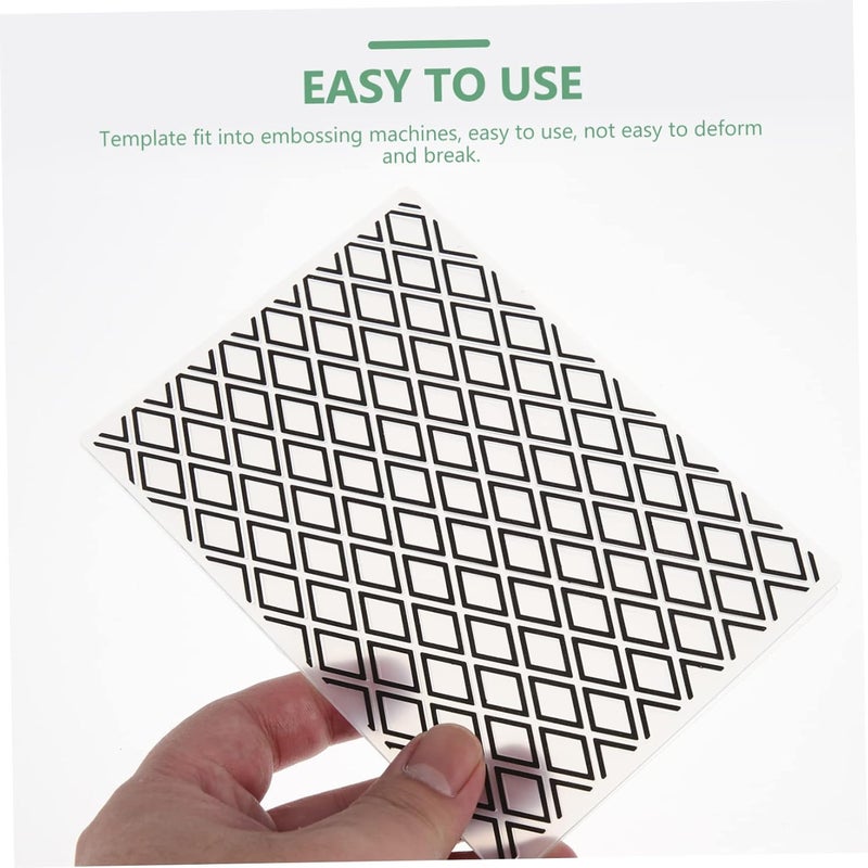 NUOBESTY 6pcs Diamond Square Plastic Embossing Folders for Scrapbooking and Card Making Craft Templates for Invitations Photo Albums and Creative Projects - Image 3