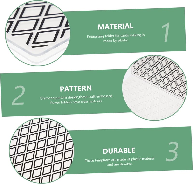 NUOBESTY 6pcs Diamond Square Plastic Embossing Folders for Scrapbooking and Card Making Craft Templates for Invitations Photo Albums and Creative Projects - Image 2