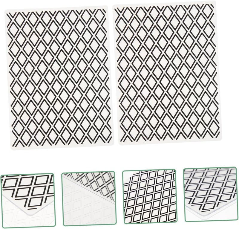 NUOBESTY 6pcs Diamond Square Plastic Embossing Folders for Scrapbooking and Card Making Craft Templates for Invitations Photo Albums and Creative Projects - Image 5