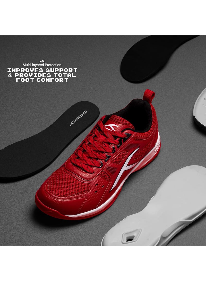 HUNDRED RAZE Badminton Shoe | Mens and Boys | Non-Marking Shoe | Court Shoe | For Badminton, Squash, Tennis Players | X-Cushion, Active Grip Sole, Toe Assist - Image 2