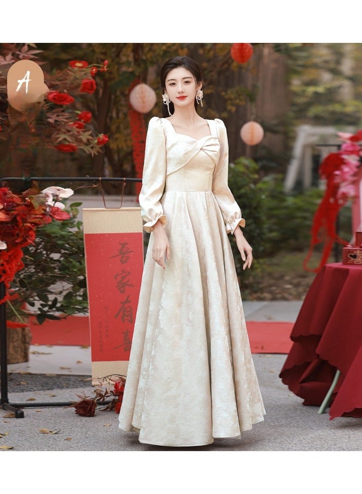KUYING New Fashionable and Elegant Bridesmaid Dress 