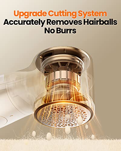 GAIATOP Fabric Shaver Rechargeable Lint Remover 3 Speeds Sweater Defuzzer, Cute Digital Screen Large Storage 6-Leaf Blades, Fuzz Pills Bobbles Trimmer for Clothes Furniture Bedclothes White 1 pcs - Image 5