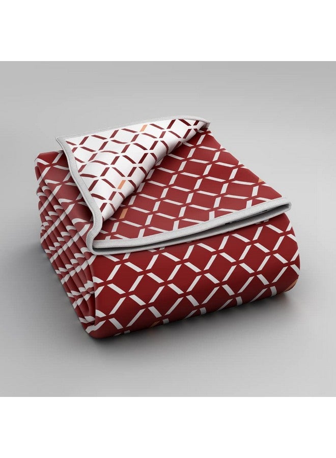 Sleepyhead Sleepyhead Honeycomb - 120 Gsm Reversible Cotton Dohar | Ac Blanket (Double, 84" X 88", Maroon & White), 200 tc - Image 5