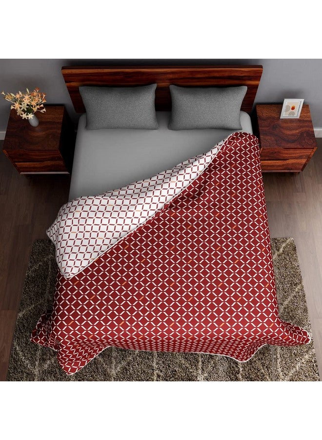 Sleepyhead Sleepyhead Honeycomb - 120 Gsm Reversible Cotton Dohar | Ac Blanket (Double, 84" X 88", Maroon & White), 200 tc - Image 4