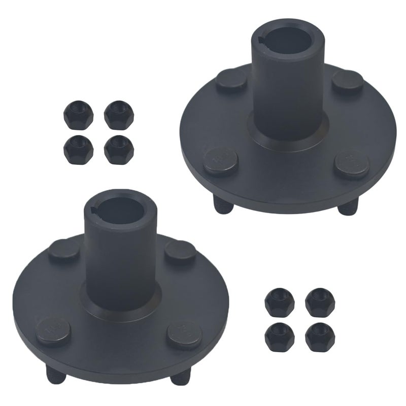 jtfrkope Go Kart Live Axle Hub 4" x 4" Wheel Hub for 1â€ Shaft,with 1" to 3/4" Step Down 2PCs - Image 1
