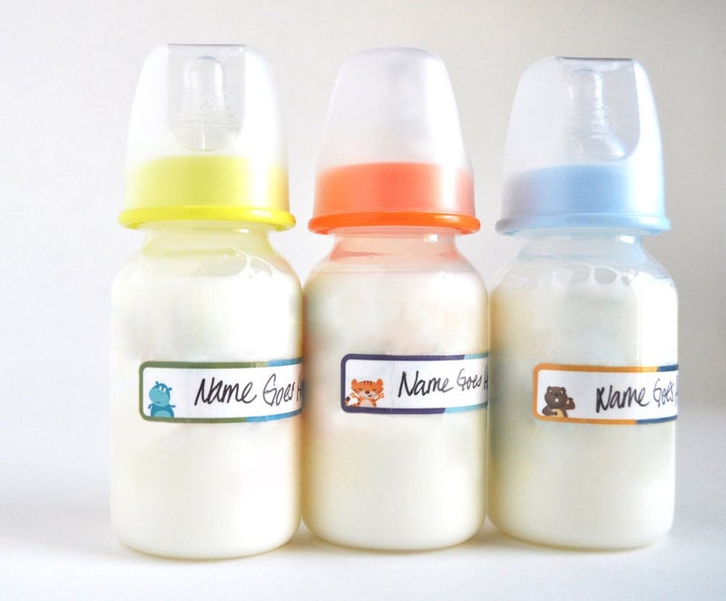 Lil' Labels Bottle Labels, Write-On, Self-Laminating, Waterproof Kids Name Labels for Baby Bottles, Sippy Cup for Daycare School, Dishwasher Safe (Animal Friends), Made in The USA - Image 2