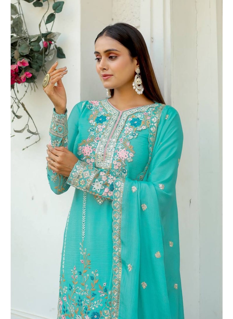 Super Asian Designer Heavy Silk salwar kamez Set with Embroidery, Diamond & Hand Work – Premium Festive Wear  - Image 2