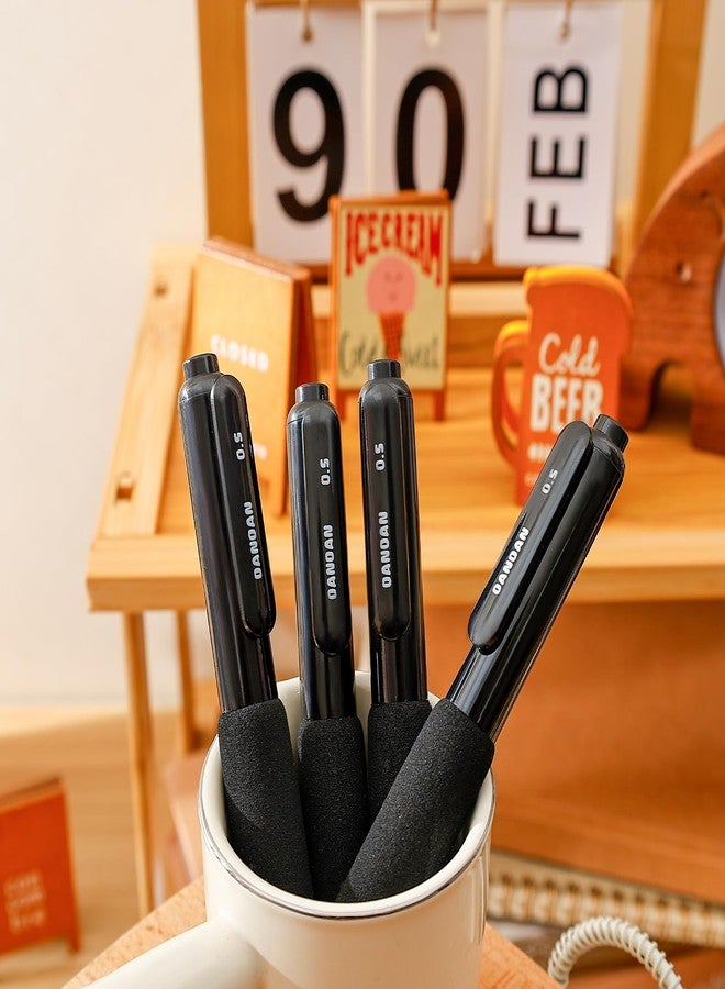 BAYTORY 4Pcs Retractable Gel Pens, Quick Dry Black Ink 0.5mm Fine Point Pen, Comfortable Grip Smooth Writing for Journaling, School Office Supplies (Black) - Image 3