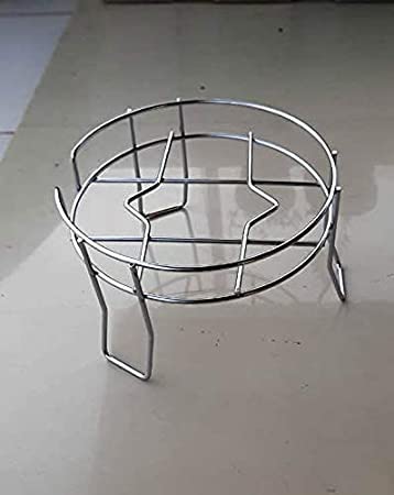QUALIZA QUALIZA Heavy Stainless Steel Chrome Plated Fancy Water Matka and Pot Stand Silver Standard  - Image 1