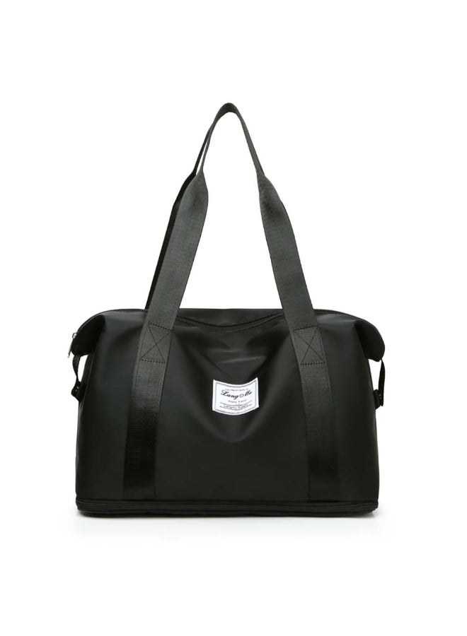 Lang Mu Fashionable Oxford Large-Capacity Shoulder Bag Black