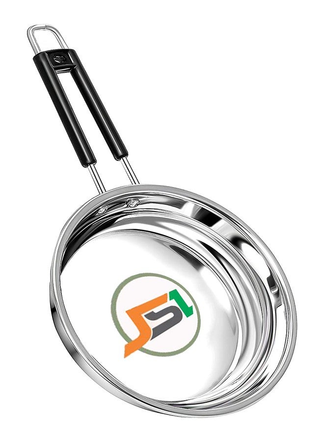 JSI Stainless Steel Heavy Guage Fry Pan with Silicon Handle I 1200 ML I Induction & Gastove Compatible with TRIPLY Base I Saute Pan for Kitchen (1200 ML) - Image 5