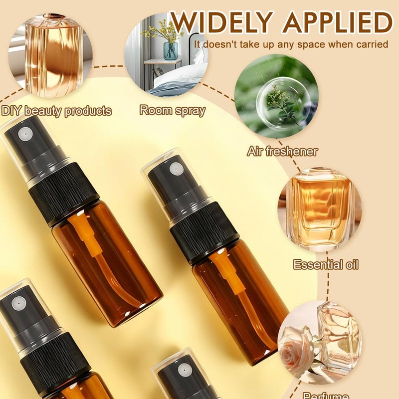 UPSTORE 12Pcs 5ml/0.17oz Glass Spray Bottles Empty Refillable Fine Mist Spray Bottle Dispenser with Cap Essential Oil Liquid Containers Jar for Perfume - Image 4