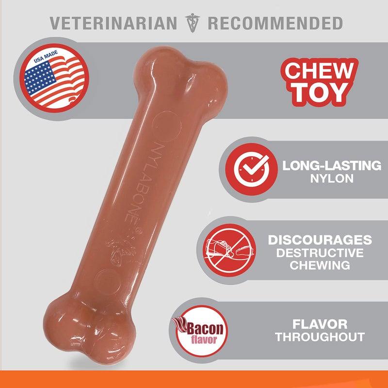 Nylabone Original Bone Power Chew Toy for Dogs, Durable Dog Toys for Aggressive Chewers, Basted Blast Bacon & Chicken Flavor, Medium - Up to 35 lbs, 2 Pack - Image 3