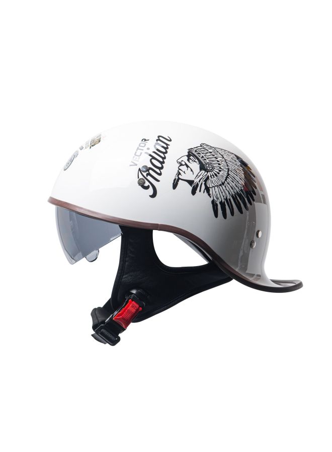 New Motorcycle Helmet For Men, Summer Half Helmet, Retro Style For Women, Electric Vehicle, Lightweight Motorcycle Helmet With Inner Visor