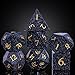 UDIXI Stone DD Dice Set 7PCS Blue Sandstone Gemstone DND Dice with Leather Gift Box for Role Playing Game and Other Tabletop Games - Image 2