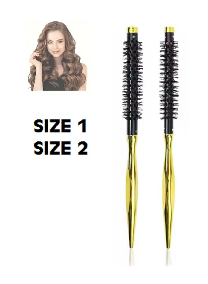 فرشة استشوار  الخشبية الذهبية، مقاس 1 مع مقاس 2، قطعتين من صالون التجميل الأصلي - Image 1