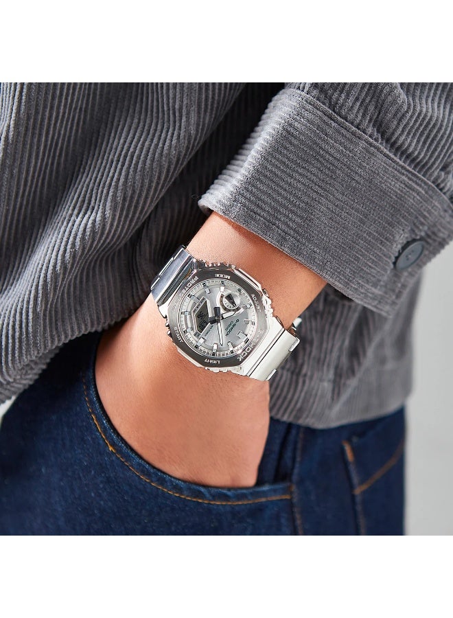 جي شوك ساعة رجالية رقمية تناظرية من الفولاذ - GM-2110D-7ADR - Image 2