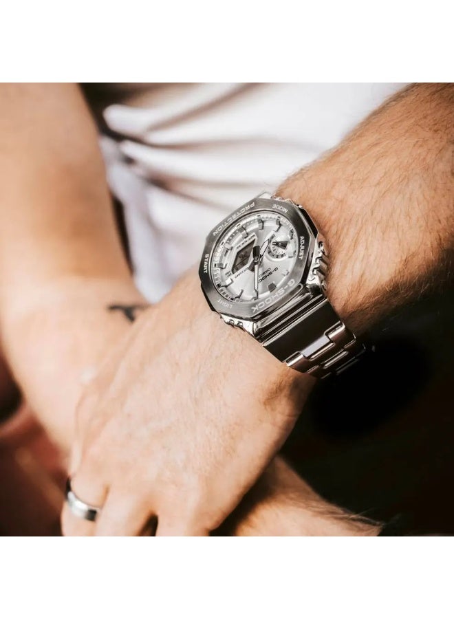 جي شوك ساعة رجالية رقمية تناظرية من الفولاذ - GM-2110D-7ADR - Image 3