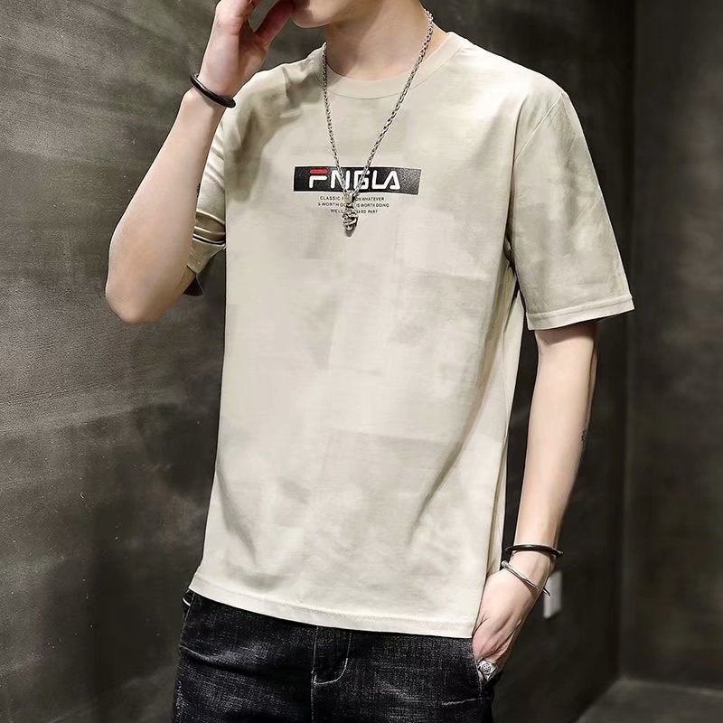 Summer New Men's Graffiti Short-sleeved Student Loose Large Size Round Neck Camouflage T-Shirt Instagram Popular Couple Top - Image 2