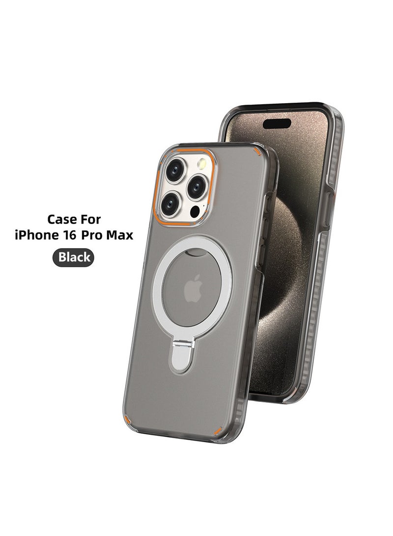 CoomBe Case for iPhone 16 Pro Max with Magnetic Ring Stand, Compatible with MagSafe, Slim Thin Shockproof Translucent Bumper Cover, Non-Yellowing - Image 1