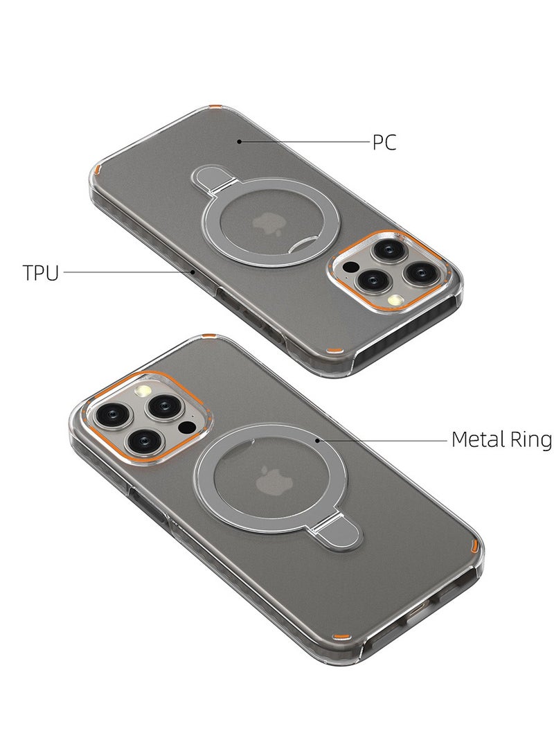 CoomBe Case for iPhone 16 Pro Max with Magnetic Ring Stand, Compatible with MagSafe, Slim Thin Shockproof Translucent Bumper Cover, Non-Yellowing - Image 2
