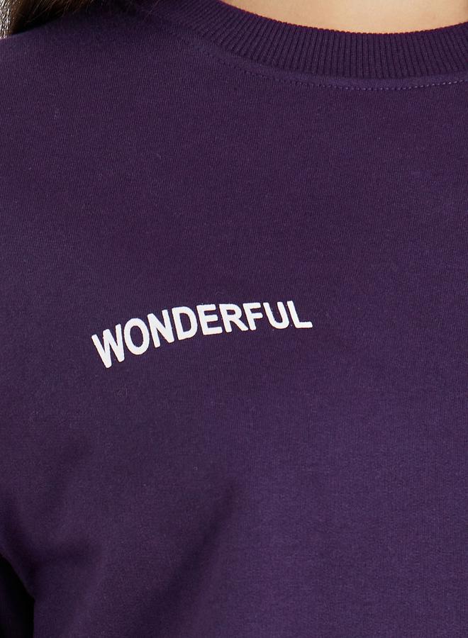 ستايلي سويت شيرت بقصة عادية وطبعة كتابة - Image 3