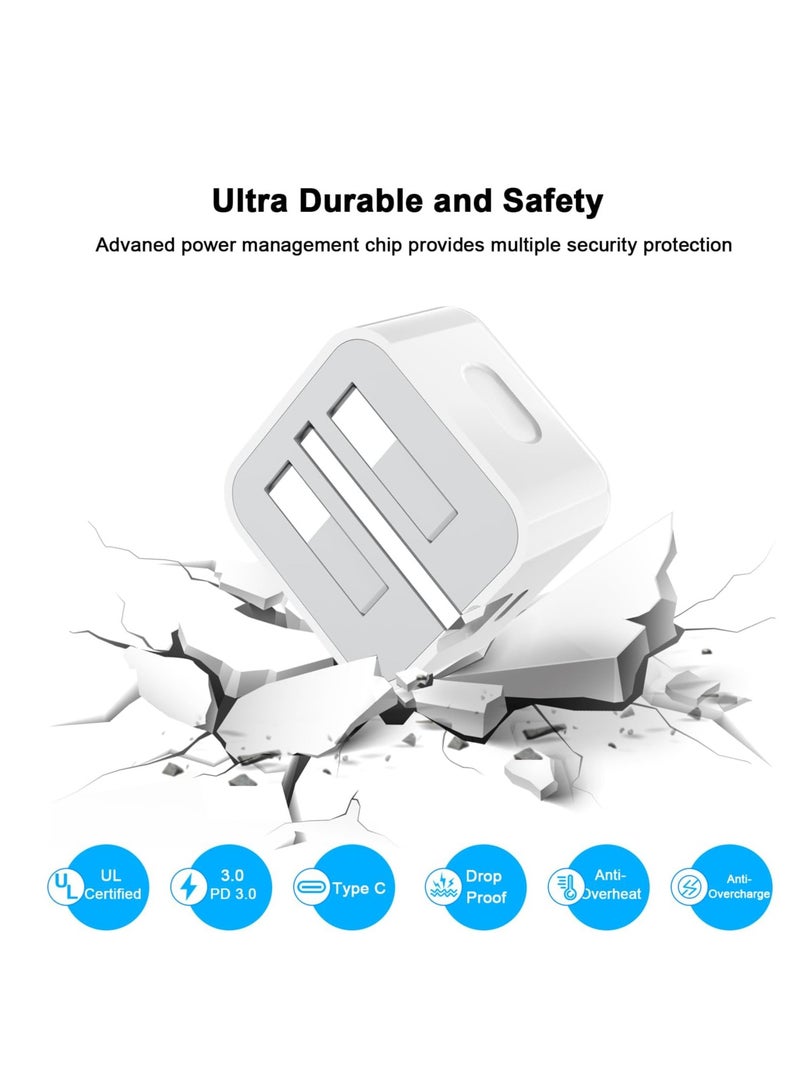 general iPhone 15 16 Fast Charger and Cable/2M, 20W Wall Charging Plug with USB C to C Cable Lead, Type C Charger Power Adapter for Apple iPhone 16 Pro/16 Pro Max/15 Plus/15 Pro Max/iPad Pro 13/12.9/5/4/3th - Image 4
