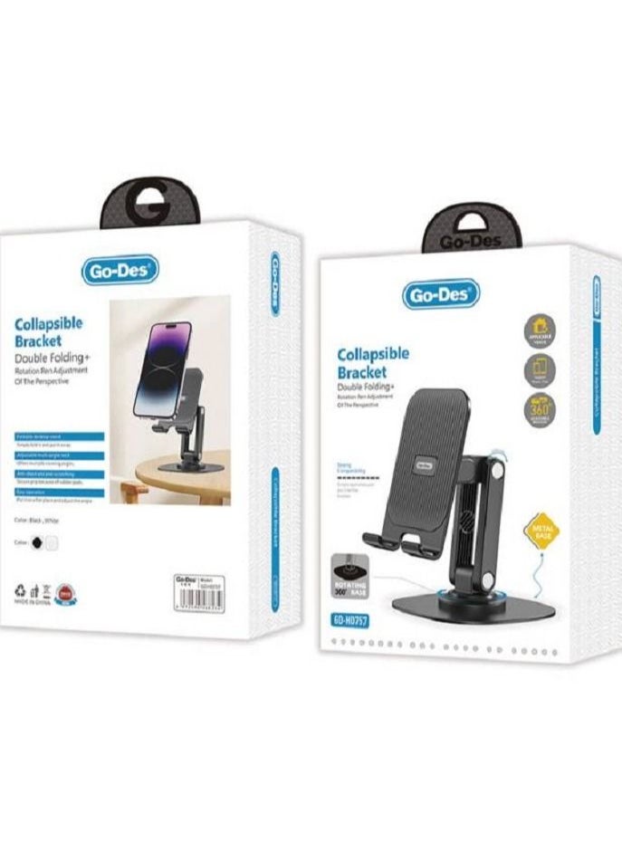 GD-HD757 Portable Foldable 360 Rotating Metal Phone and Tablet Stand
