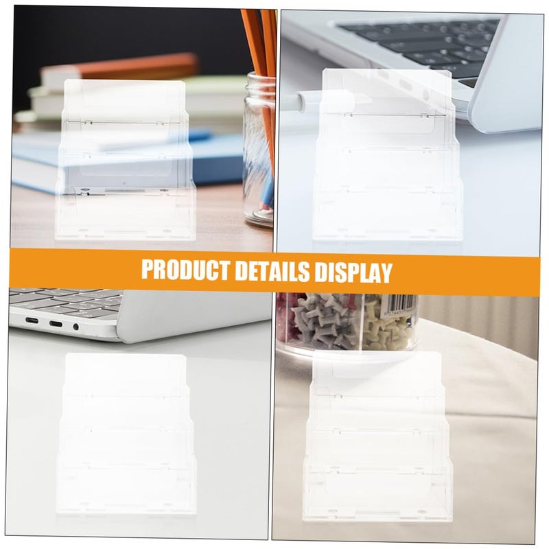 Desktop Business Card Holder Organizer 4 Compartments Black 2 Pieces Office Trading Display - Image 4