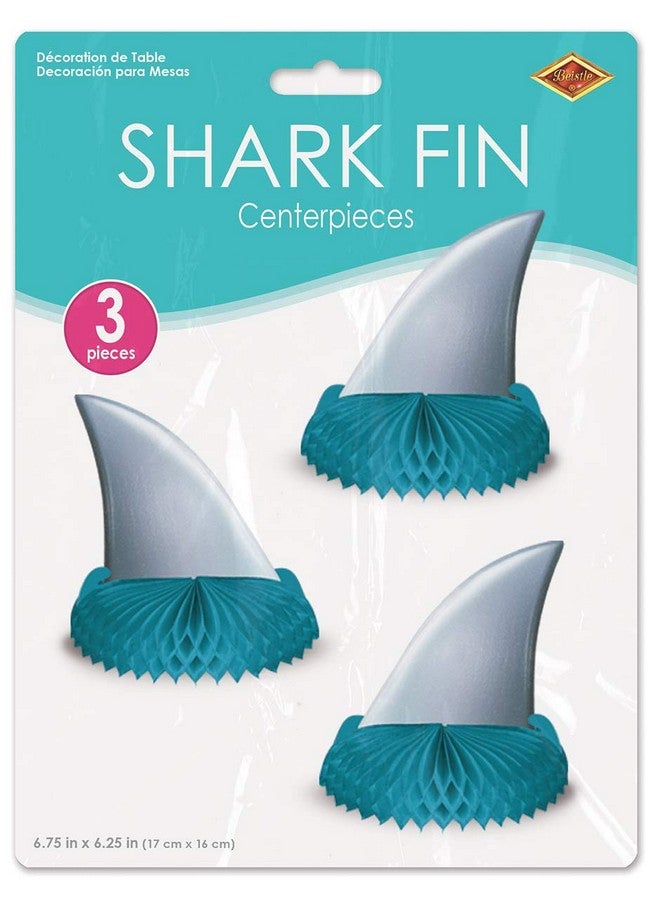 Beistle 3 Piece Shark Theme Party Supplies Birthday Decorations Table Centerpieces Gray/Blue 6.75" X 6.25" - Image 5