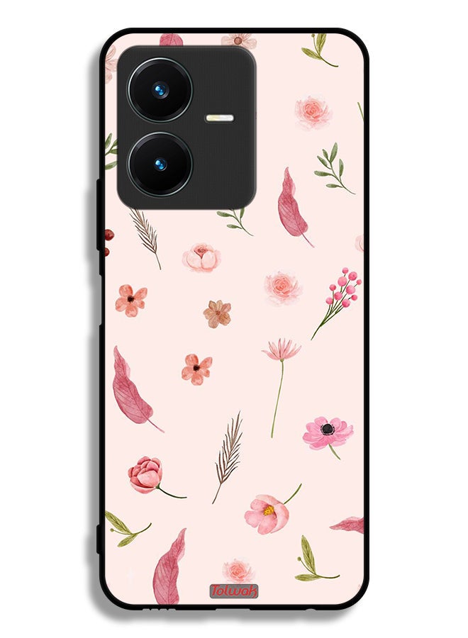 Tolwak Vivo Y22 Protective Case Cover Leaves And Roses Pattern - Image 1