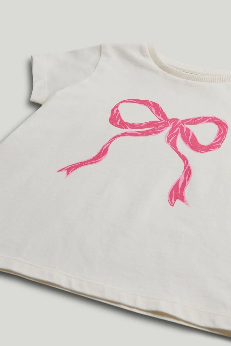 مذركير تيشيرت بفيونكة كريمي