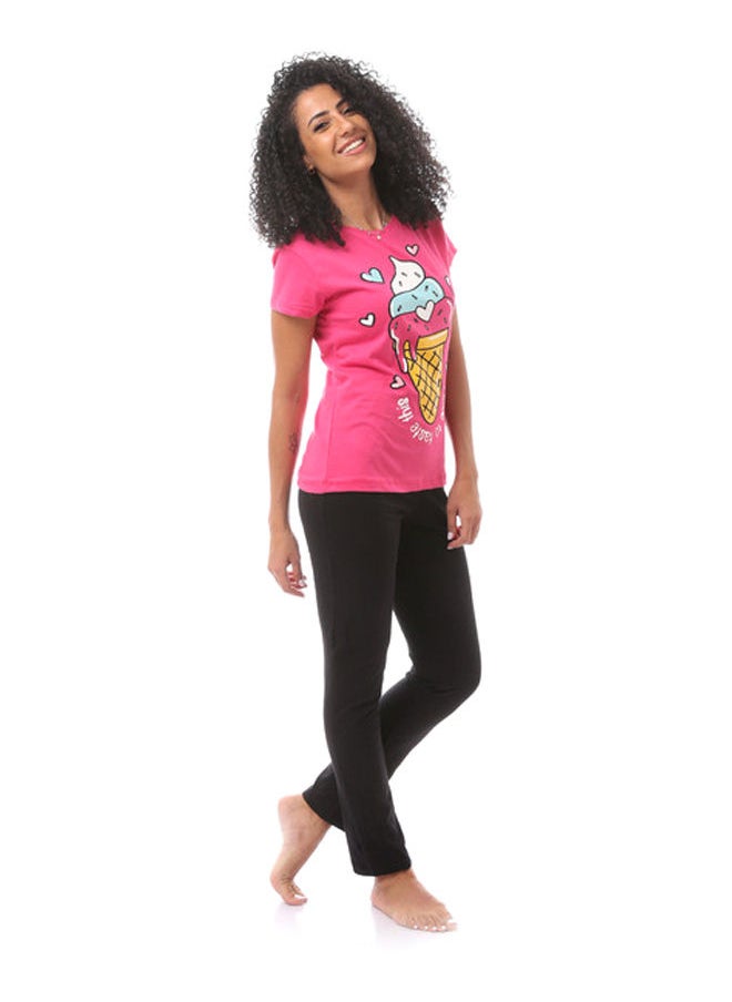 Andora - Cupcakes Printed Cute Sleeveless Tee & Shorts Pajama-Watermelon - Image 1