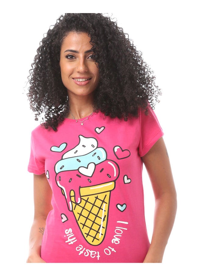 Andora - Cupcakes Printed Cute Sleeveless Tee & Shorts Pajama-Watermelon - Image 1