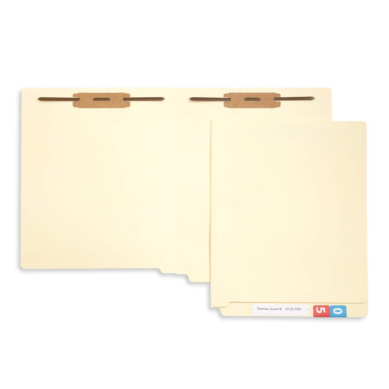Blue Summit Supplies 14pt Heavyweight Manila Fastener File Folders with End Tabs, Reinforced Straight Cut End Tab Folders with 2 Fasteners, Standard Medical File Folders, Letter Size, Manila, 50 Pack - Image 4