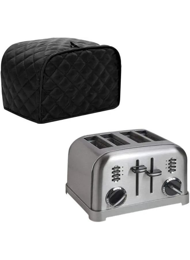 Toaster Cover, Kitchen Small Appliance Cover Fingerprint and Greasy Protection,Machine Washable Polyester Toaster (Black)-33*27*21.5cm  - Image 4