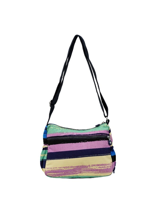 مجموعة كابريس حقيبة كروس متوسطة للرجال والنساء من كابريس كولكشن – نايلون مقاوم للماء، خفيفة الوزن ومدمجة، بتصميم خطوط أفقية متعددة الألوان - Image 4