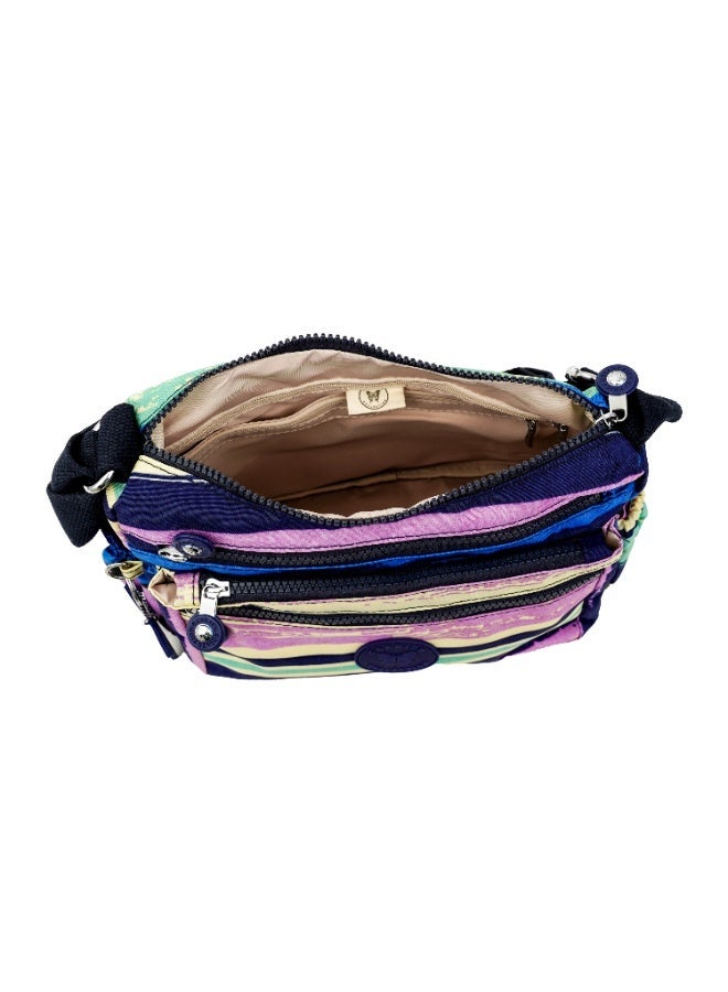 مجموعة كابريس حقيبة كروس متوسطة للرجال والنساء من كابريس كولكشن – نايلون مقاوم للماء، خفيفة الوزن ومدمجة، بتصميم خطوط أفقية متعددة الألوان - Image 2