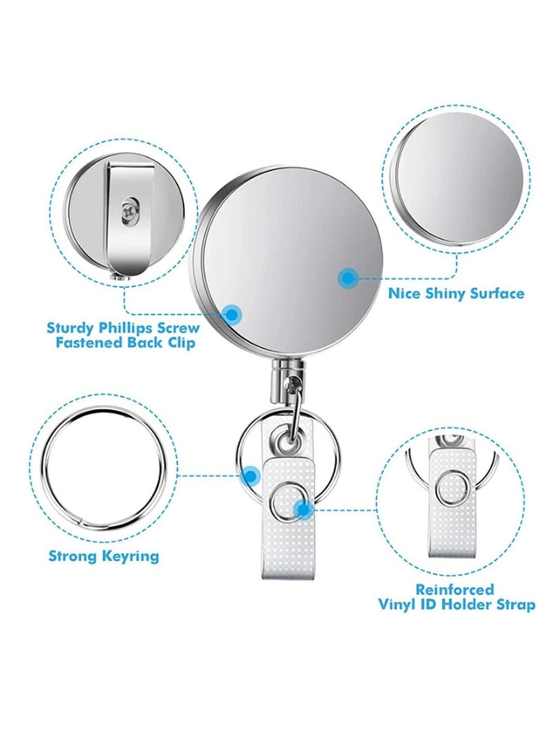 Generic 2 Pack Retractable Badge Holders with 2 Pcs Waterproof Transparent Card Holder,T Tersely Metal ID Badge Holder with Belt Clip Key Ring for Name Card Keychain Metal Casing  - Image 4