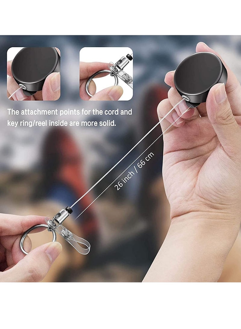 Generic 2 Pack Retractable Badge Holders with 2 Pcs Waterproof Transparent Card Holder,T Tersely Metal ID Badge Holder with Belt Clip Key Ring for Name Card Keychain Metal Casing  - Image 5