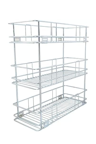 RODIO Rodio Sliding 3 Rack Cabinet Organizer Bottle Holder and Spice Rack with Blum Soft Close undermount slides for super easy kitchen organization on small spaces - Image 1