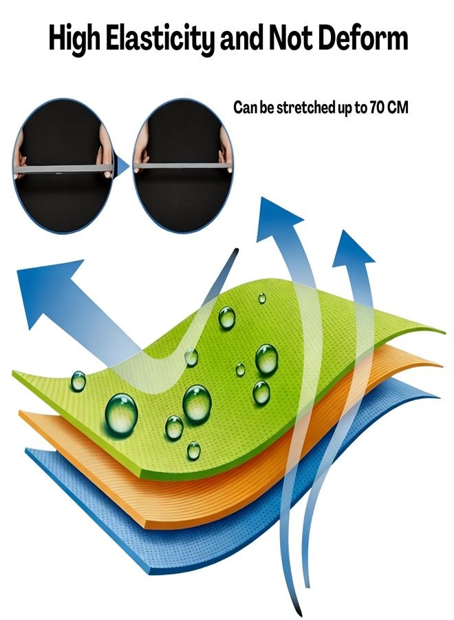 TecoKart® 4Pcs Sports Hair Band for Men & Women | Elastic Non-Slip Sports Headbands for Gym, Running, Football, Yoga & Workout | Sweat Absorbing Elastic Hair Band (Black) - Image 5