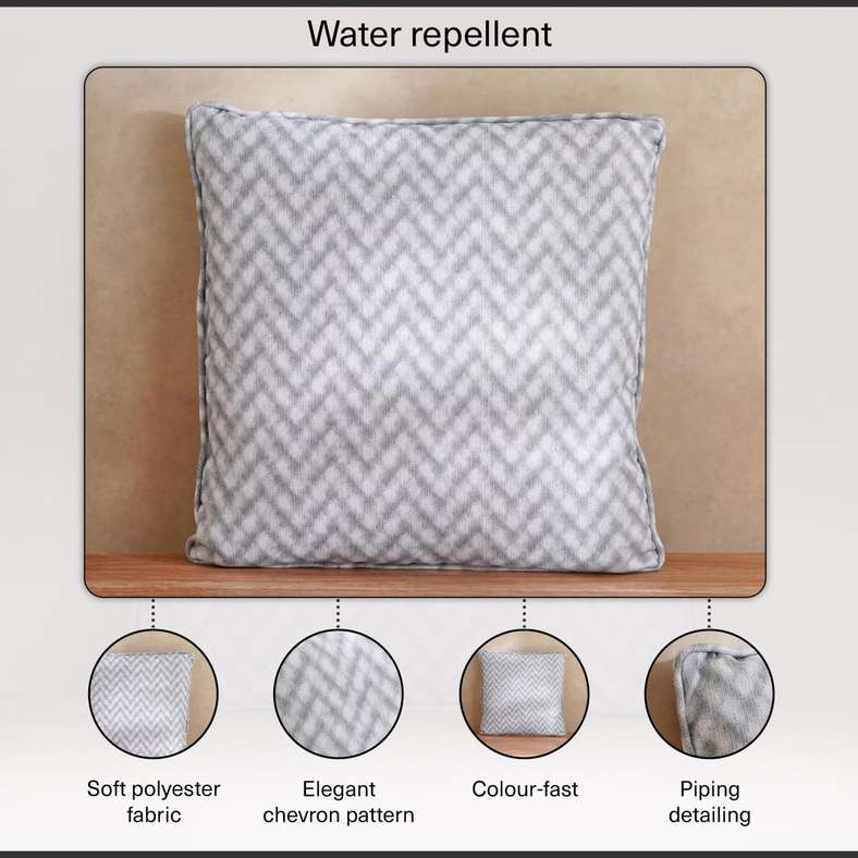 Pan Home Shadow Line Printed Water Repellant Outdoor Filled Cushion 45x45cm - Grey - 123AIC9904558 - Image 3