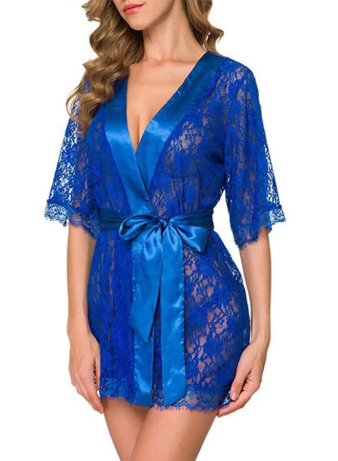 MARGOUN MARGOUN Women's Lace Kimono Robe Babydoll Lingerie Mesh Nightgown W396  - Image 3